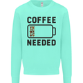 Coffee Needed Funny Addict Kids Sweatshirt Jumper Peppermint
