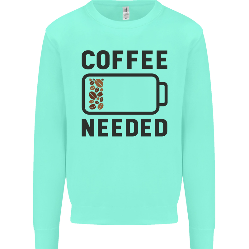 Coffee Needed Funny Addict Kids Sweatshirt Jumper Peppermint