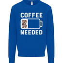 Coffee Needed Funny Addict Kids Sweatshirt Jumper Royal Blue