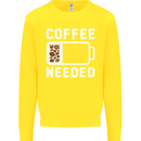 Coffee Needed Funny Addict Kids Sweatshirt Jumper Yellow