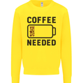 Coffee Needed Funny Addict Kids Sweatshirt Jumper Yellow