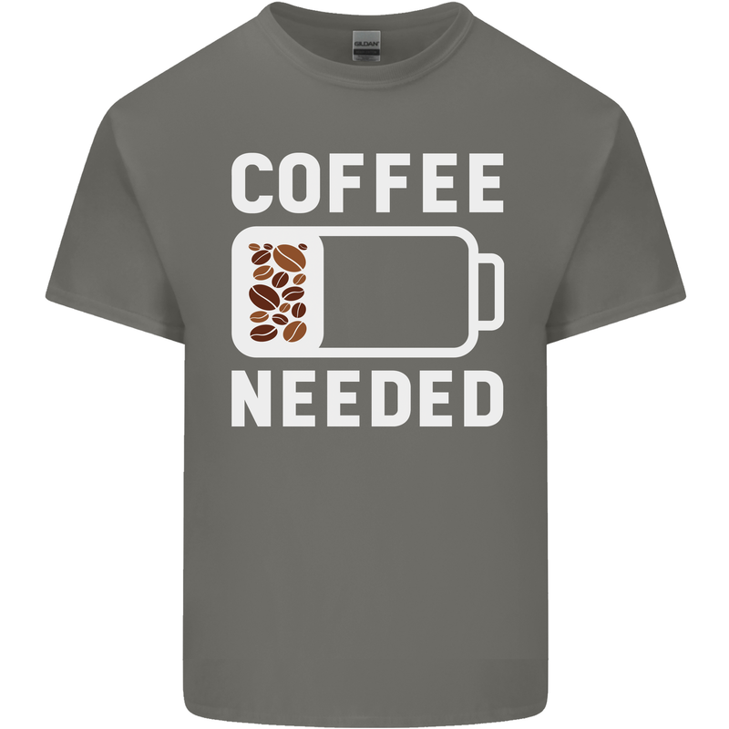 Coffee Needed Funny Addict Kids T-Shirt Childrens Charcoal