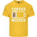 Coffee Needed Funny Addict Kids T-Shirt Childrens Yellow