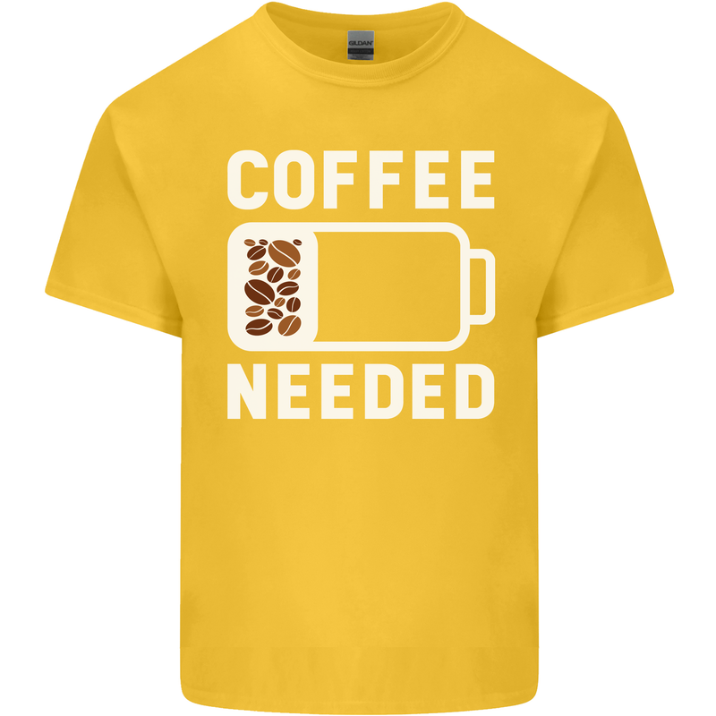 Coffee Needed Funny Addict Kids T-Shirt Childrens Yellow