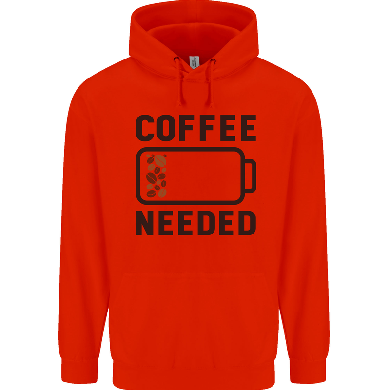 Coffee Needed Funny Addict Mens 80% Cotton Hoodie Bright Red