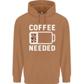 Coffee Needed Funny Addict Mens 80% Cotton Hoodie Caramel Latte