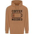 Coffee Needed Funny Addict Mens 80% Cotton Hoodie Caramel Latte