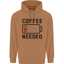 Coffee Needed Funny Addict Mens 80% Cotton Hoodie Caramel Latte