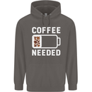 Coffee Needed Funny Addict Mens 80% Cotton Hoodie Charcoal