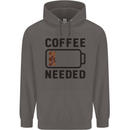Coffee Needed Funny Addict Mens 80% Cotton Hoodie Charcoal