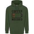 Coffee Needed Funny Addict Mens 80% Cotton Hoodie Forest Green