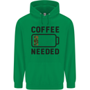 Coffee Needed Funny Addict Mens 80% Cotton Hoodie Irish Green