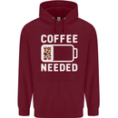 Coffee Needed Funny Addict Mens 80% Cotton Hoodie Maroon