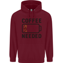 Coffee Needed Funny Addict Mens 80% Cotton Hoodie Maroon