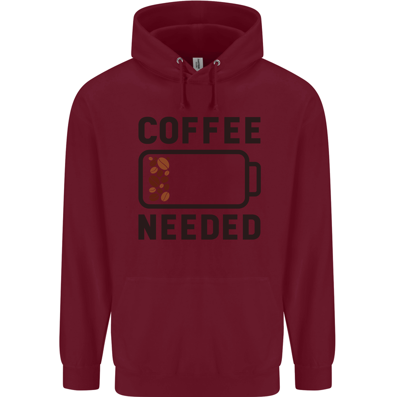 Coffee Needed Funny Addict Mens 80% Cotton Hoodie Maroon