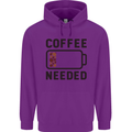 Coffee Needed Funny Addict Mens 80% Cotton Hoodie Purple