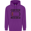 Coffee Needed Funny Addict Mens 80% Cotton Hoodie Purple
