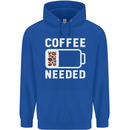 Coffee Needed Funny Addict Mens 80% Cotton Hoodie Royal Blue