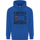 Coffee Needed Funny Addict Mens 80% Cotton Hoodie Royal Blue