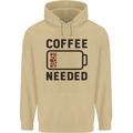 Coffee Needed Funny Addict Mens 80% Cotton Hoodie Sand