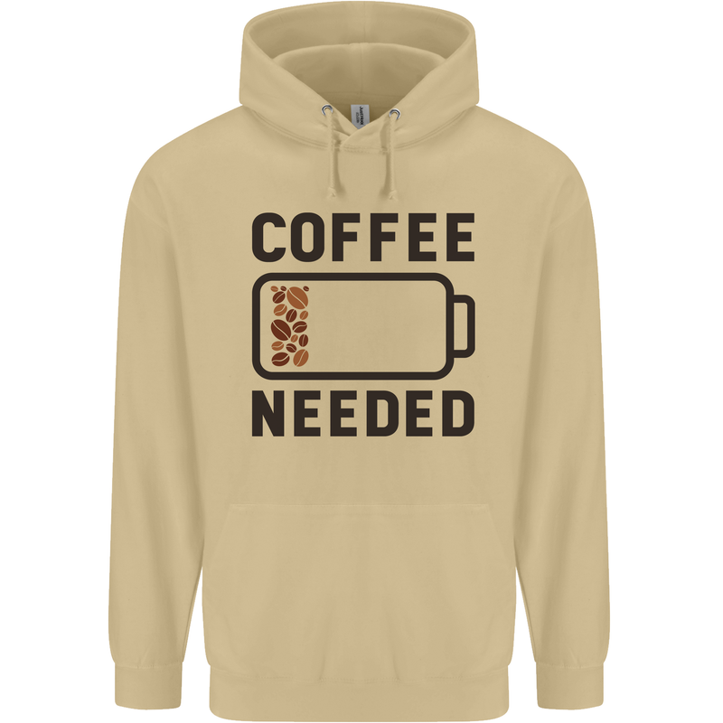 Coffee Needed Funny Addict Mens 80% Cotton Hoodie Sand