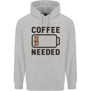 Coffee Needed Funny Addict Mens 80% Cotton Hoodie Sports Grey
