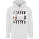 Coffee Needed Funny Addict Mens 80% Cotton Hoodie White