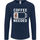 Coffee Needed Funny Addict Mens Long Sleeve T-Shirt Navy Blue