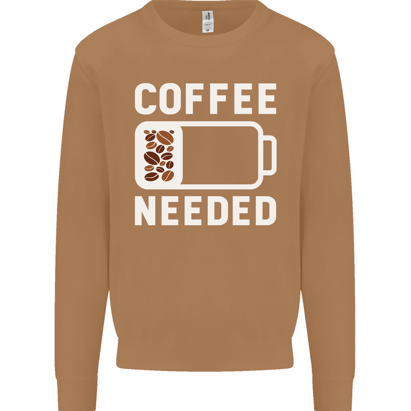 Coffee Needed Funny Addict Mens Sweatshirt Jumper Caramel Latte