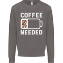 Coffee Needed Funny Addict Mens Sweatshirt Jumper Charcoal