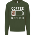 Coffee Needed Funny Addict Mens Sweatshirt Jumper Forest Green