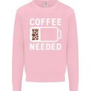 Coffee Needed Funny Addict Mens Sweatshirt Jumper Light Pink