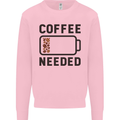 Coffee Needed Funny Addict Mens Sweatshirt Jumper Light Pink