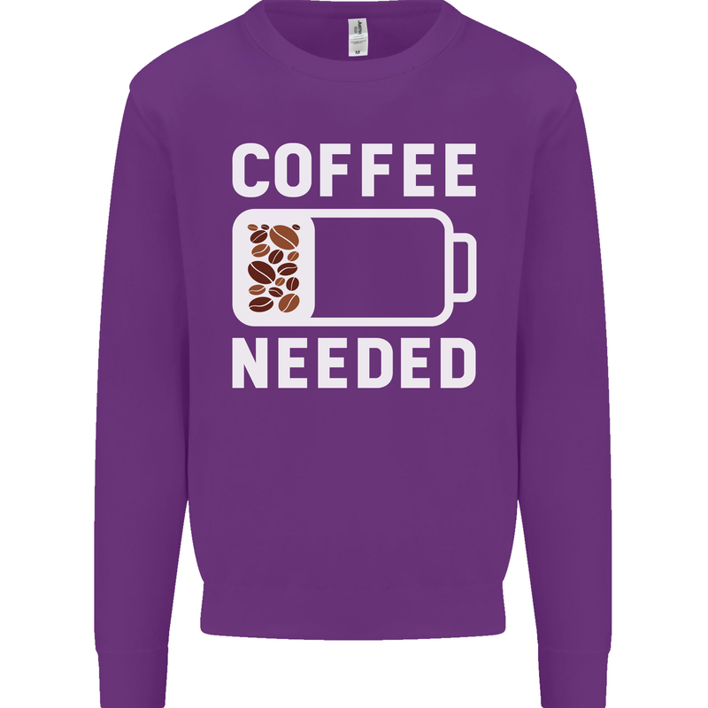 Coffee Needed Funny Addict Mens Sweatshirt Jumper Purple
