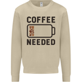 Coffee Needed Funny Addict Mens Sweatshirt Jumper Sand