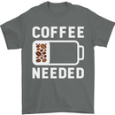 Coffee Needed Funny Addict Mens T-Shirt Cotton Gildan Charcoal