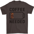 Coffee Needed Funny Addict Mens T-Shirt Cotton Gildan Dark Chocolate