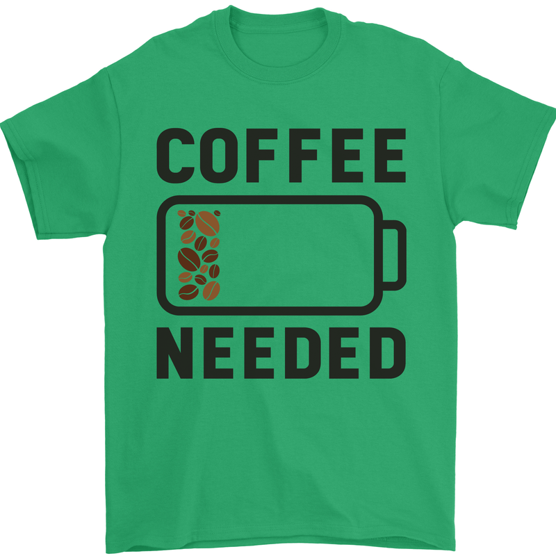 Coffee Needed Funny Addict Mens T-Shirt Cotton Gildan Irish Green