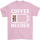 Coffee Needed Funny Addict Mens T-Shirt Cotton Gildan Light Pink