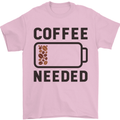 Coffee Needed Funny Addict Mens T-Shirt Cotton Gildan Light Pink