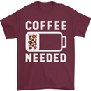 Coffee Needed Funny Addict Mens T-Shirt Cotton Gildan Maroon