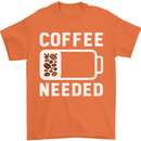 Coffee Needed Funny Addict Mens T-Shirt Cotton Gildan Orange