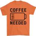 Coffee Needed Funny Addict Mens T-Shirt Cotton Gildan Orange
