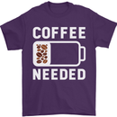 Coffee Needed Funny Addict Mens T-Shirt Cotton Gildan Purple