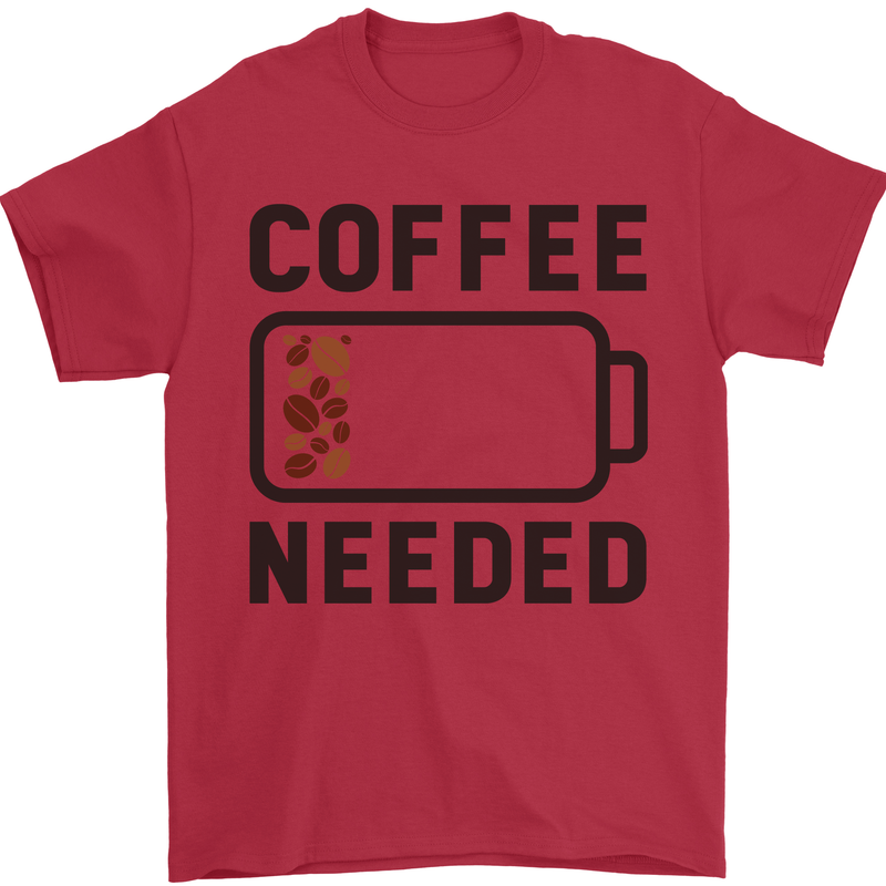 Coffee Needed Funny Addict Mens T-Shirt Cotton Gildan Red