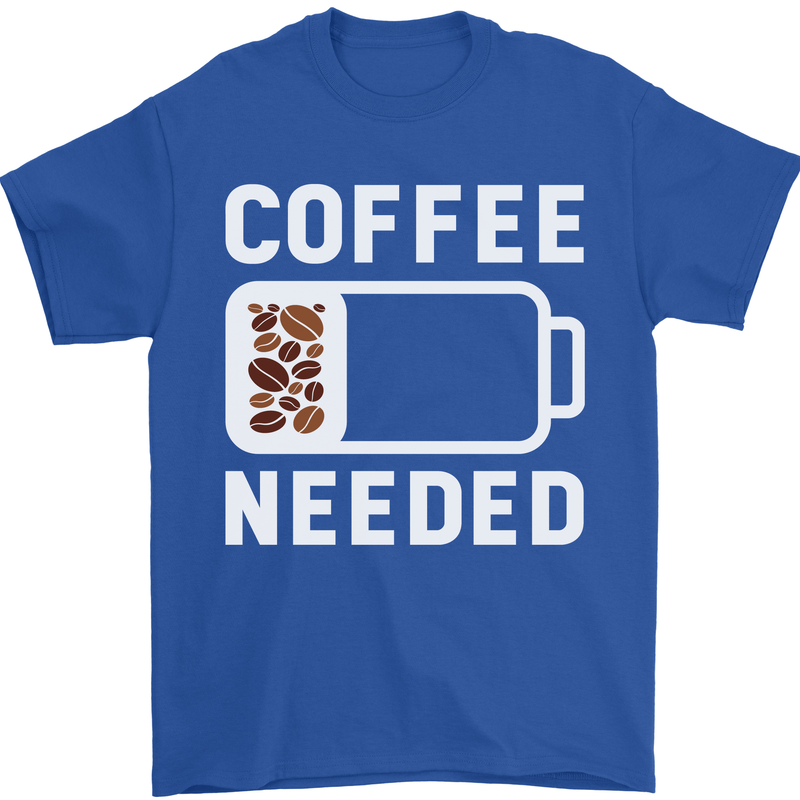 Coffee Needed Funny Addict Mens T-Shirt Cotton Gildan Royal Blue