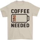 Coffee Needed Funny Addict Mens T-Shirt Cotton Gildan Sand