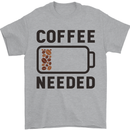 Coffee Needed Funny Addict Mens T-Shirt Cotton Gildan Sports Grey