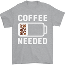Coffee Needed Funny Addict Mens T-Shirt Cotton Gildan Sports Grey