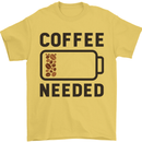 Coffee Needed Funny Addict Mens T-Shirt Cotton Gildan Yellow